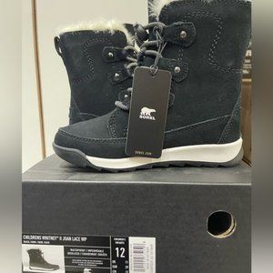 Brand New Sorel Kid's Whitney Joan Lace up II Strap Waterproof Boots sz 12